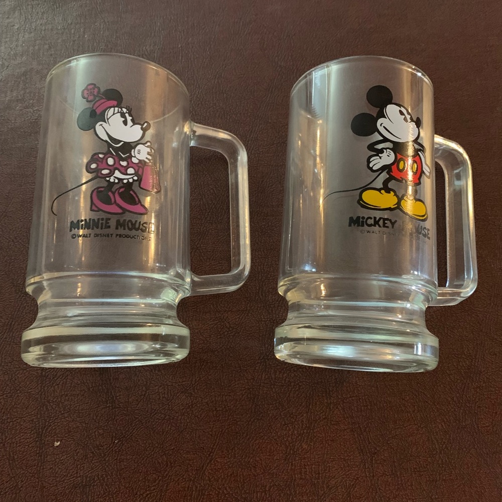 Minnie Mouse & Mickey Mouse Glass Mug Beer Stein 16oz